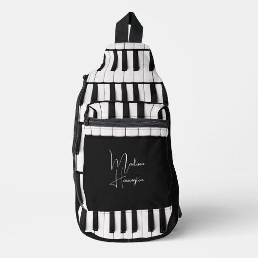 Aangepaste naam Piano Keys Sling Bag (Voorkant)