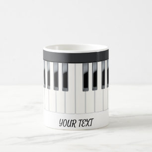 Aangepaste naam piano Keys-toetsenbord Koffiemok