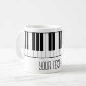 Aangepaste naam Piano Keys-toetsenbord leraarstude Koffiemok (Voorkant links)