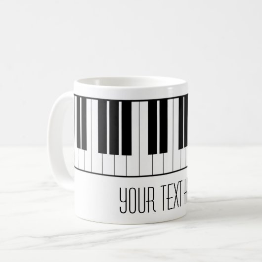 Aangepaste naam Piano Keys-toetsenbord leraarstude Koffiemok (Voorkant links)
