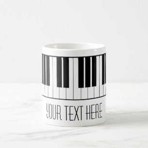 Aangepaste naam Piano Keys-toetsenbord leraarstude Koffiemok