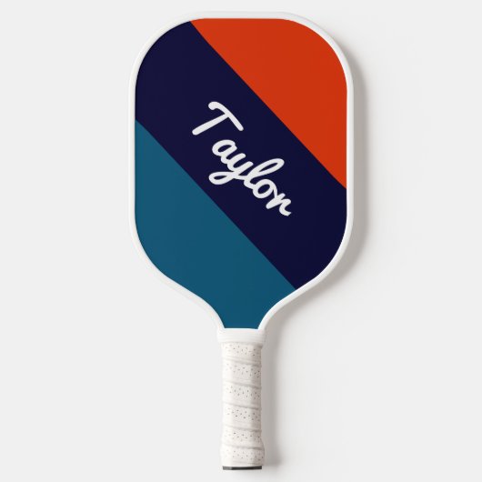 Aangepaste naam Pickleball Paddle Striped Retro (Voorkant)