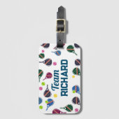 Aangepaste naam Pickleball Sport Team Kleurrijk Bagagelabel (Voorkant (verticaal))