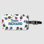 Aangepaste naam Pickleball Sport Team Kleurrijk Bagagelabel (Voorkant (horizontaal))