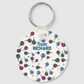 Aangepaste naam Pickleball Sport Team Kleurrijk Sleutelhanger (Achterkant)