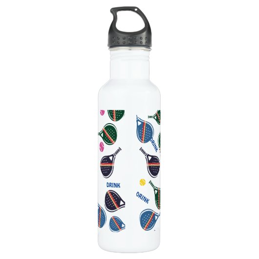 Aangepaste naam Pickleball Sport Team Kleurrijk Waterfles (Achterkant)