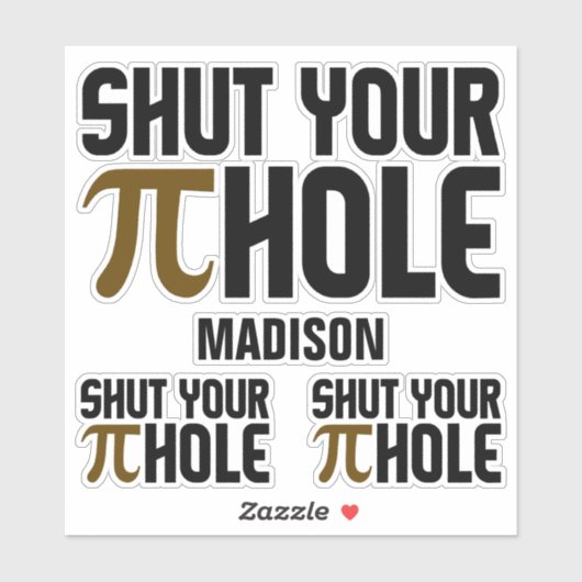 Aangepaste naam "Pie Hole" Sticker (Vel)