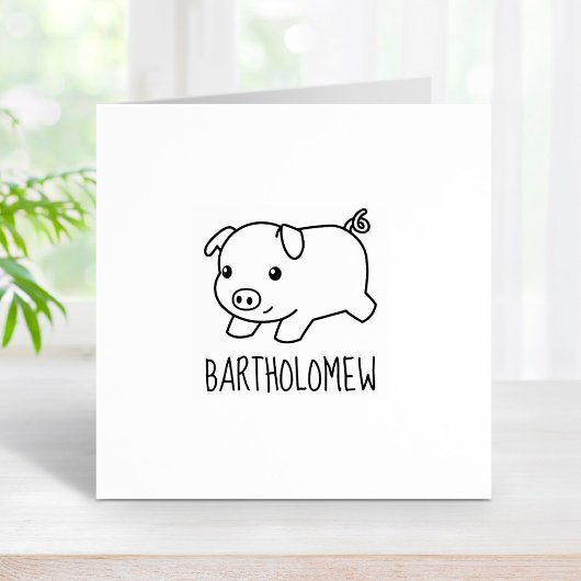 Aangepaste naam piglet pig uitvoeren rubberstempel