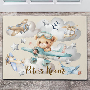 Aangepaste naam Pilot Teddy Bear Deurmat