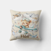 Aangepaste naam Pilot Teddy Bear Kussen (Achterkant)