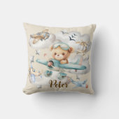 Aangepaste naam Pilot Teddy Bear Kussen (Voorkant)