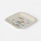 Aangepaste Naam Pilot Teddy Bear Verjaardagsfeest Papieren Bordje (Gebogen)