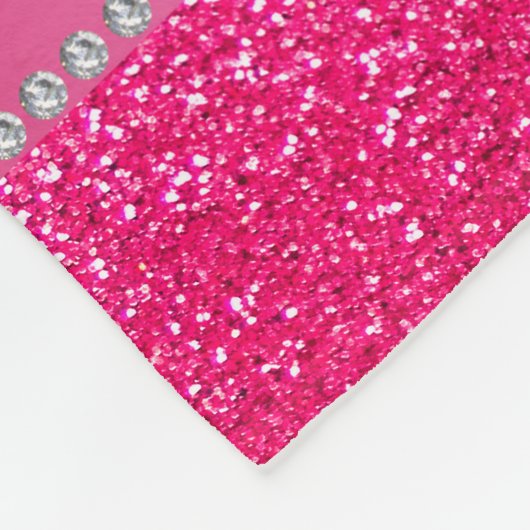 Aangepaste naam pinguïn roze glitter fleece deken (Hoek)