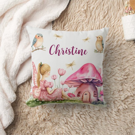 Aangepaste naam Pink Fairy Mushrooms Kussen (Deken)