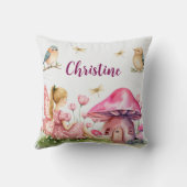 Aangepaste naam Pink Fairy Mushrooms Kussen (Achterkant)