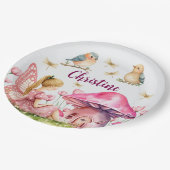 Aangepaste naam Pink Fairy Mushrooms Papieren Bordje (Gekanteld)
