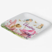 Aangepaste naam Pink Fairy Mushrooms Papieren Bordje (Gebogen)