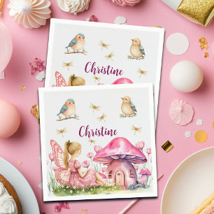 Aangepaste naam Pink Fairy Mushrooms Servet