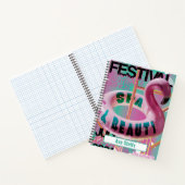 Aangepaste naam Pink Flamingo Float Notitieboek (Binnen)