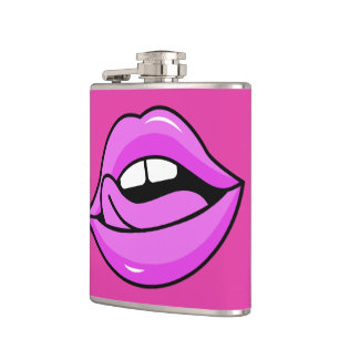 Aangepaste naam Pink Lips kolf Heupfles