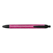 Aangepaste naam pink roze glitter zwarte inkt pen (Achterkant)