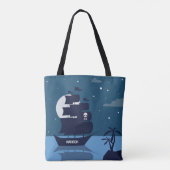 Aangepaste naam Pirate Ship bags Tote Bag (Achterkant)