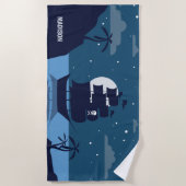 Aangepaste naam Pirate Ship bestrand handdoek (Voorkant)