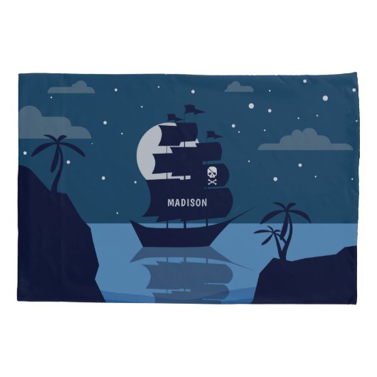 Aangepaste naam Pirate Ship pellowcases Kussensloop (Achterkant)