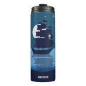 Aangepaste naam Pirate Ship Tumbler Thermosbeker (Voorkant)