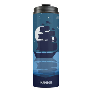 Aangepaste naam Pirate Ship Tumbler Thermosbeker