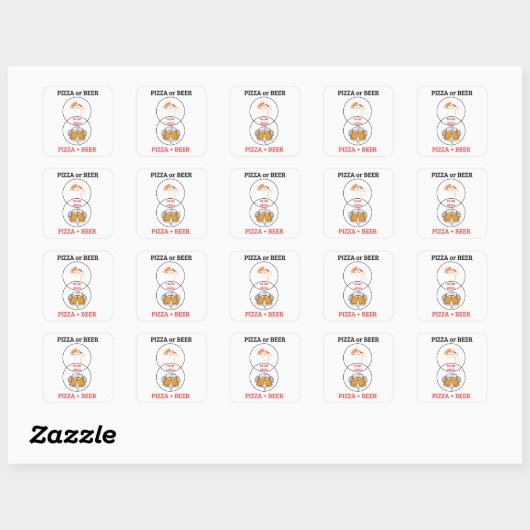 Aangepaste naam Pizza en Bier Grappige Sticker (Vel)