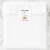 Aangepaste naam Pizza en Bier Grappige Sticker (Tas)