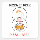 Aangepaste naam Pizza en Bier Grappige Sticker (Voorkant)