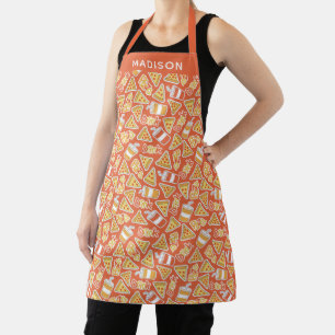 Aangepaste naam Pizza Pattern schorten
