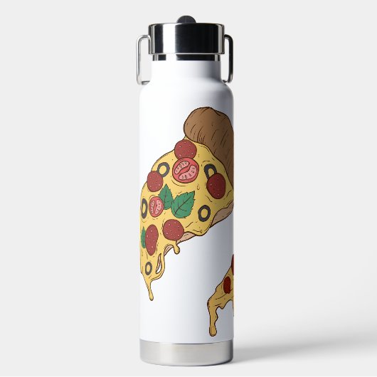 Aangepaste naam Pizza Segmenten Waterfles (Voorkant)