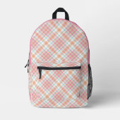 Aangepaste naam Plaid Pattern Bedrukte Rugzak (Voorkant)