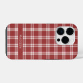 Aangepaste naam Plaid / Schotse ruitpatroon iPhone Hoesje (Achterkant horizontaal)