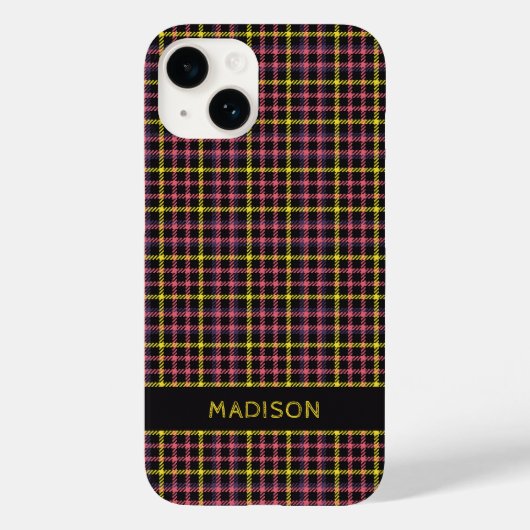 Aangepaste naam Plaid / Tartan Patroon Case-Mate iPhone Case (Achterkant)