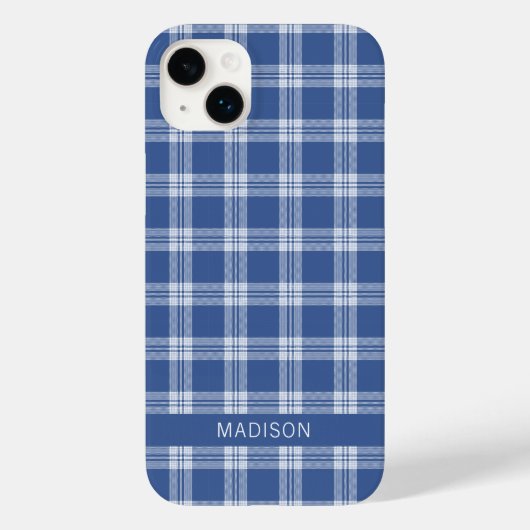 Aangepaste naam Plaid / Tartan Patroon Case-Mate iPhone Case (Achterkant)