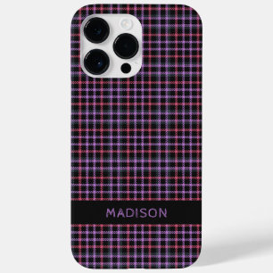 Aangepaste naam Plaid / Tartan Patroon Case-Mate iPhone 14 Pro Max Hoesje