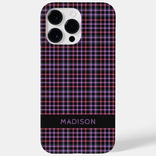 Aangepaste naam Plaid / Tartan Patroon Case-Mate iPhone Case (Achterkant)