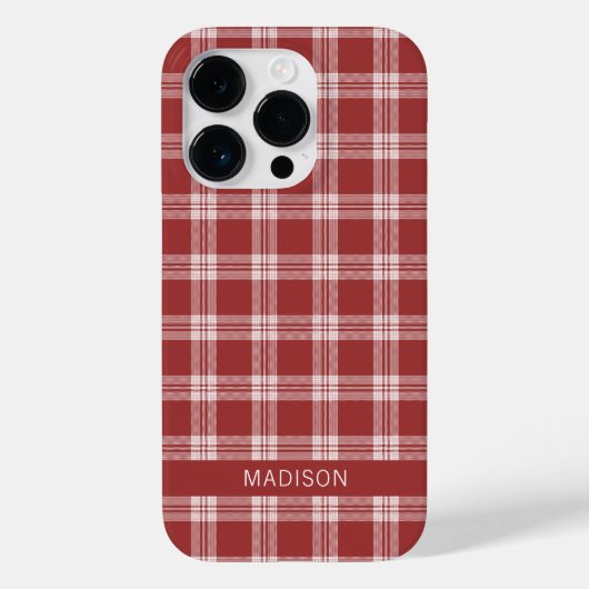 Aangepaste naam Plaid / Tartan Patroon Case-Mate iPhone Case (Achterkant)