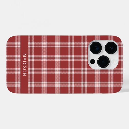Aangepaste naam Plaid / Tartan Patroon Case-Mate iPhone Case (Achterkant (horizontaal))