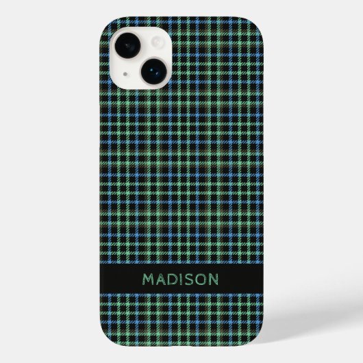 Aangepaste naam Plaid / Tartan Patroon Case-Mate iPhone Case (Achterkant)