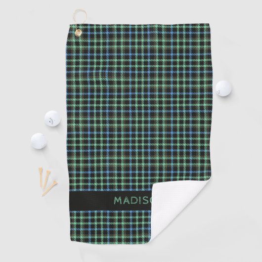 Aangepaste naam Plaid / Tartan Patroon Golfhanddoek (Insitu)