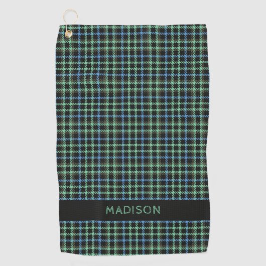 Aangepaste naam Plaid / Tartan Patroon Golfhanddoek (Voorkant)