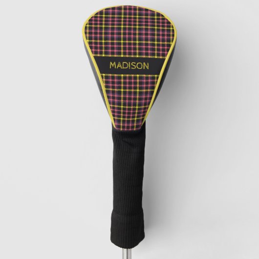 Aangepaste naam Plaid / Tartan Patroon Golfheadcover (Voorkant)