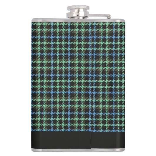 Aangepaste naam Plaid / Tartan Patroon Heupfles (Achterkant)