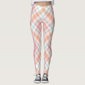 Aangepaste naam Plaid / Tartan Patroon Leggings (Voorkant)