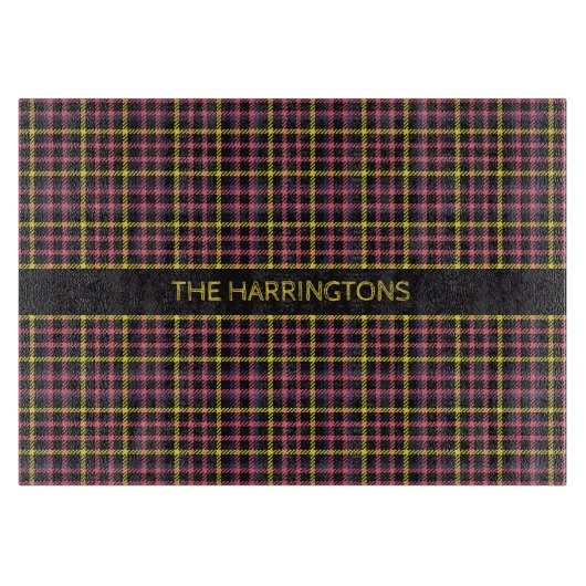 Aangepaste naam Plaid / Tartan Patroon Snijplank (Voorkant)